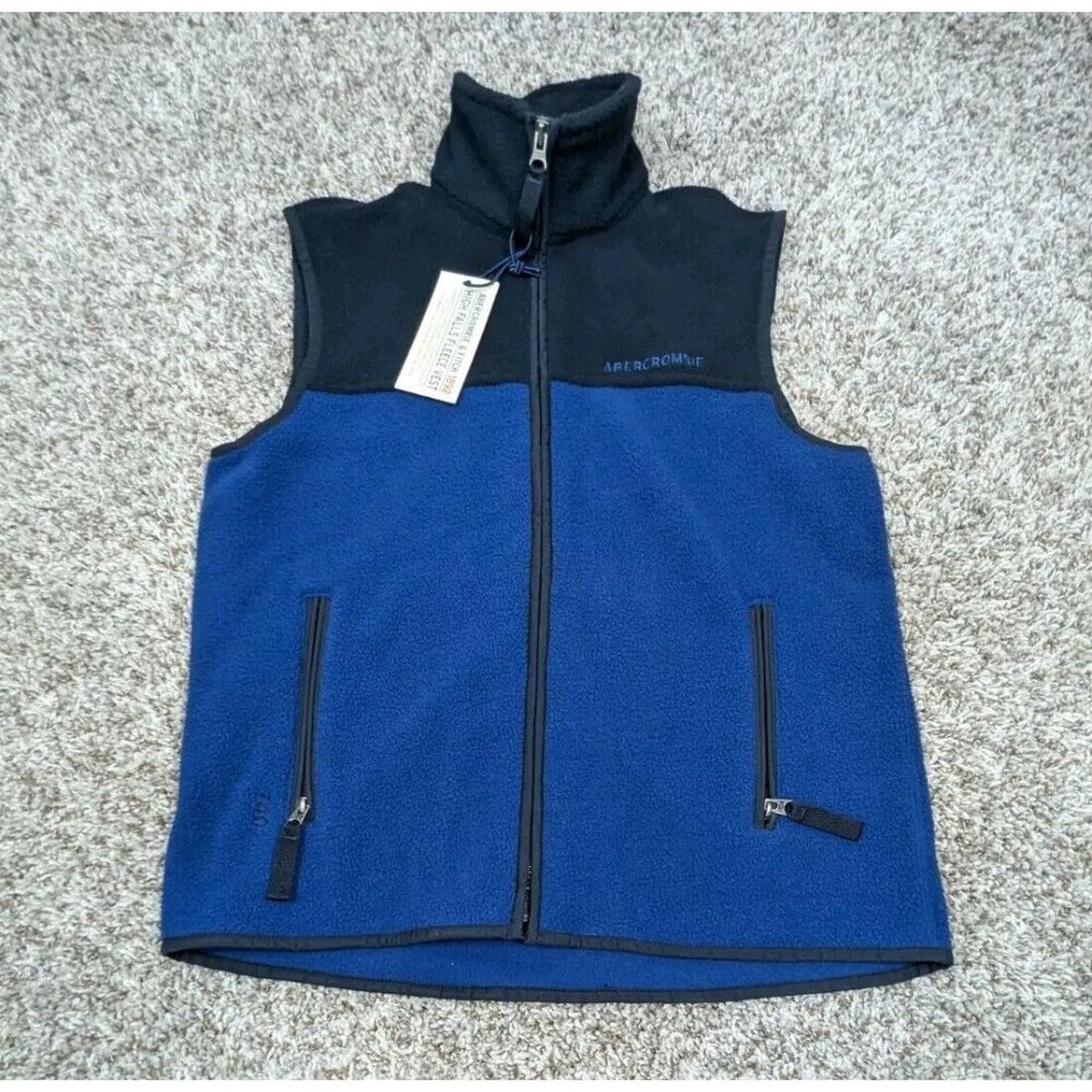 Vintage Y2K Abercrombie And Fitch High Falls Fleece Vest Mens Small Full Zip